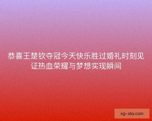 恭喜王楚钦夺冠今天快乐胜过婚礼时刻见证热血荣耀与梦想实现瞬间 恭喜王楚钦夺冠今天快乐胜过婚礼时刻见证热血荣耀与梦想实现瞬间