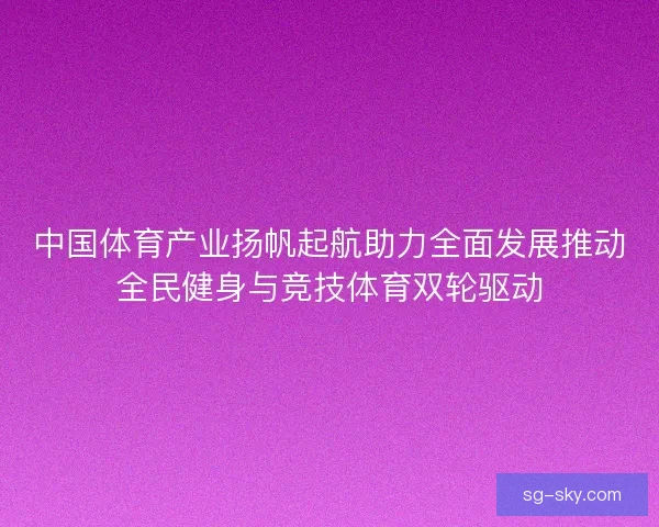 中国体育产业扬帆起航助力全面发展推动全民健身与竞技体育双轮驱动
